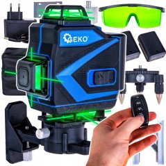Geko Krížový líniový laser 360° 4D + 2xAKU + walizka + Príslušenstvo (4)