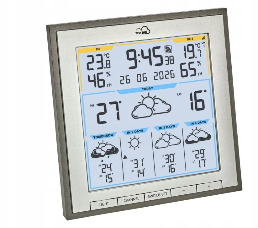 TFA .me 35.8105.10 ID-08 WLAN Meteostanica Bezdrôtová Sivý