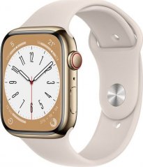 Apple Watch 8 GPS + Cellular 45mm Gold Stainless Steel Béžový  (MNKM3FD/A)