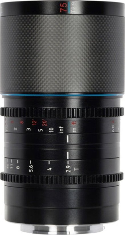 Sirui Sirui Anamorphic Lens Saturn 75mm T2.9 1.6x Carbon Fiber Full Frame X-Mount (Blue Flare)