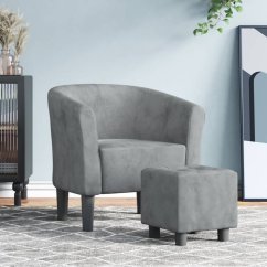 vidaXL Fotel klubowy z podNôžkiem, tmavoSivý, obity aksamitem Lumarko!