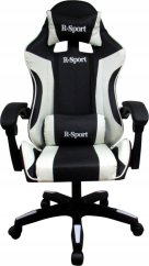 R-Sport Fotel Gamingowy K3 R-Sport BIAŁO-Čierny Pre gracza+masażer
