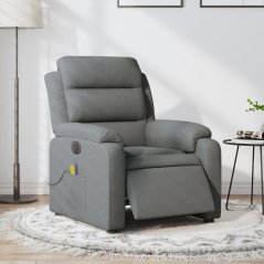vidaXL Rozkładany fotel masujący, elektryczny, tmavoSivý, tkanina Lumarko!