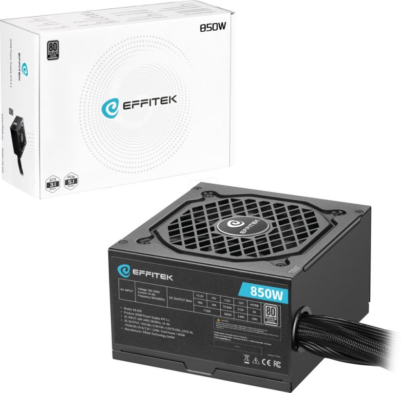 Super Flower EFFITEK Netzteil 850W Silver ATX 3.1, PCI 5.1
