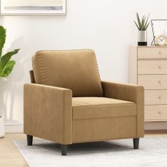 vidaXL vidaXL Fotel, Hnedý, 60 cm, obity aksamitem
