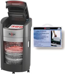 Rexel ShredMax AutoFeed+ 300M P-5 280 W + Arkusze olejowe do niszczarki 12 szt.