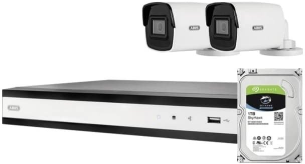 Abus ABUS Security-Center TVVR36423T Komplett-Set mit 2 PoE Mini Tube-Kameras+ Rekorder (TVVR36423T)