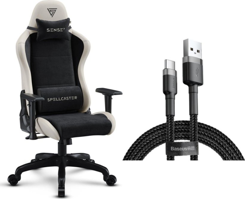 SENSE7 Spellcaster FUKU PU czarno-beżowy + kabel usb