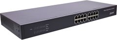 InLine Gigabit Network 16-Port 1Gb/s 19" 1U metalowy bez ventilátora (32311O)