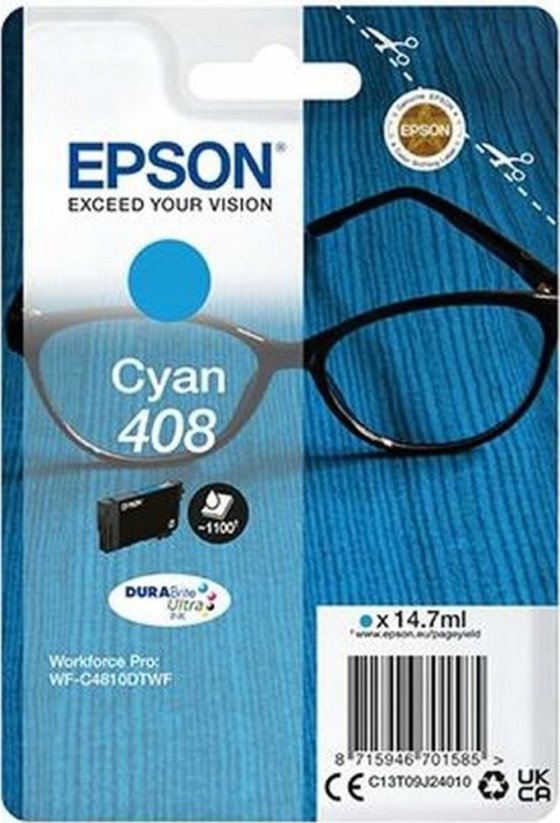 Epson Epson 408 - 14.7 ml - mit hoher Kapazitat - Cyan - original - Blisterverpackung - Tintenpatrone - fur WorkForce Pro WF-C4810DTWF