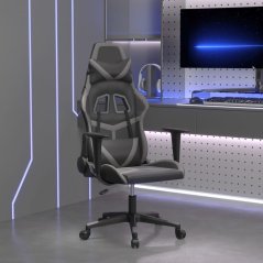vidaXL Fotel gamingowy, čierno-Sivý, sztuczna skóra
