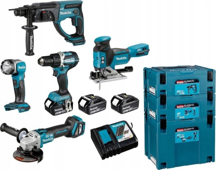 Makita Sada COMBO 18V DDF484+DGA513+DHR202+DJV181+DML802