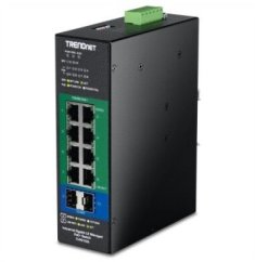 TRENDnet TI-PG103i 10-portowy przemysłowy Prepínač Gigabit L2 z obsługą PoE+, montowany na szynie DIN, 2457 V