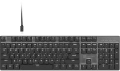 Natec Amberjack | Klawiatura | przewodowa | US | Linear | biele podświetlenie, Hot-swappable switches, Anti-ghosting, Built-in memory, Macro recording | Čierny/Gray (NKL-2391)