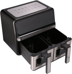 FUHAUS EXTRALINK FRYTKOWNICA AIR FRYER 9L 2200W DWUKOmaskáčovýWA Čierna