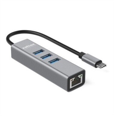 Roline – konwerter USB typu C na Gigabit Ethernet + koncentrator 3-portowy (12.02.1127)