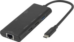 Deltaco USB-C prijungimo stotelė DELTACO, viena, 1x HDMI, 3x USB-A, RJ45 / USBC-HDMI31 / 1902571