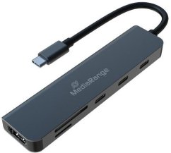 MediaRange MediaRange HUB USB-C 6 in 1 Multiport Adapter, silber
