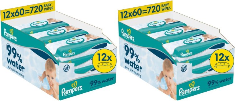 Pampers Chusteczki nawilżane Aqua 24x60 szt. Plastic Free