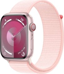 Apple Watch Series 9 GPS + Cellular, 45mm Koperta z aluminium w farbaze Ružovým z opaskš sportowš w farbaze jasnoRužovým