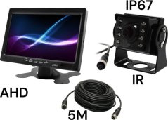 Nvox Monitor samochodowy lcd 7 cali 12/24v kabel 5m oraz kamera cofania 4pin Sada ahd