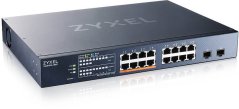 ZyXEL Switch XMG1915-18EP, 16-port 2.5GbE, 2 SFP+, 8 x PoE++ 180W Smart Switch, hybird mode, standalone or NebulaFlex Cloud