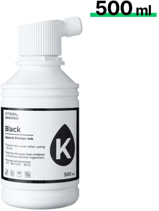 xTool xTool Selected Apparel Printer Ink - Black (500 ml)