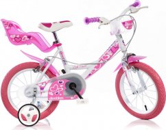 Dino bikes Bicykel detský 14" bielo-ružový