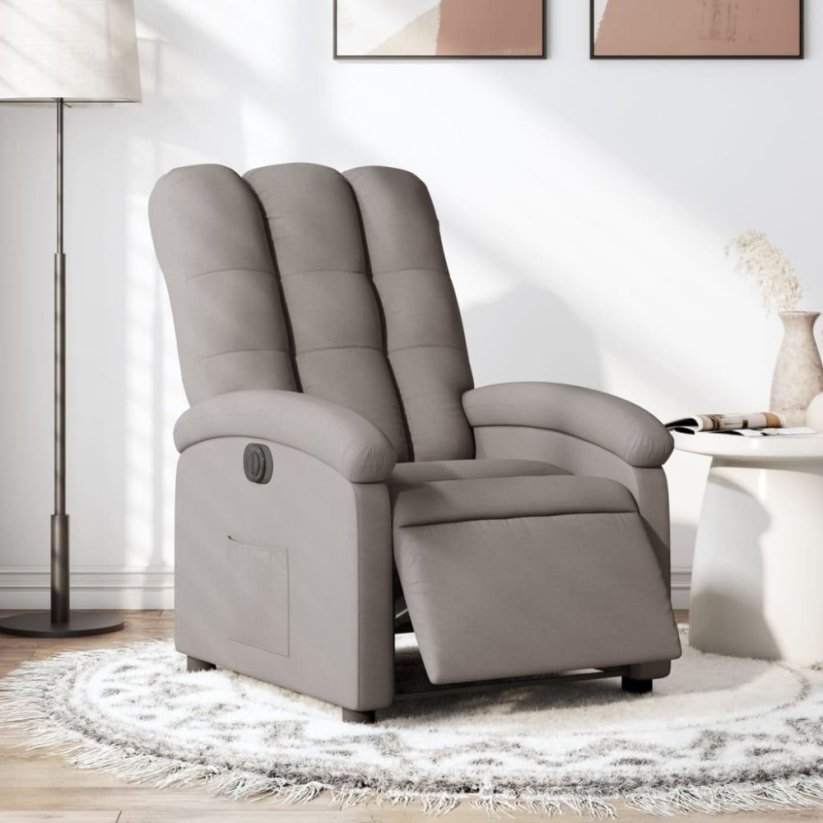 vidaXL vidaXL elektrickýfotel rozkładany, farba taupe, obity tkaniną
