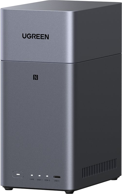 Ugreen DH2300 2-zatokowy 4GB DDR4 ARM A72+A53 1GbE 4K HDMI Sivý bez disków (95998)
