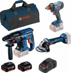 BOSCH GBH180 + GWS180 + GDX180 +2XAKU 5.0AH + GAL1880CV