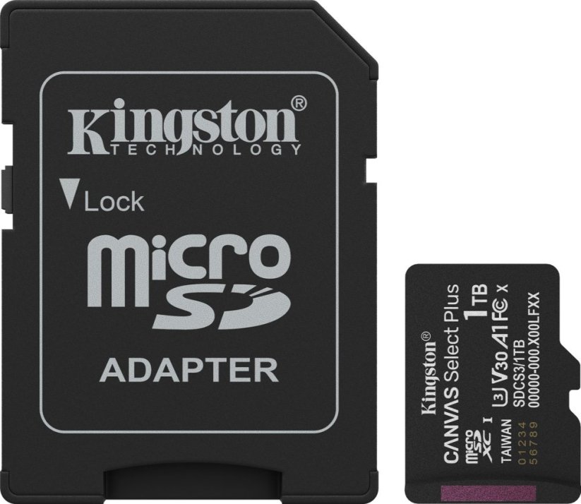 PNY Kingston Technology Canvas Select Plus Gen3 1 TB MicroSDXC UHS-I Klasa 10