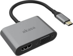 Akasa USB-C - HDMI - VGA strieborný  (AK-CBCA23-18BK)
