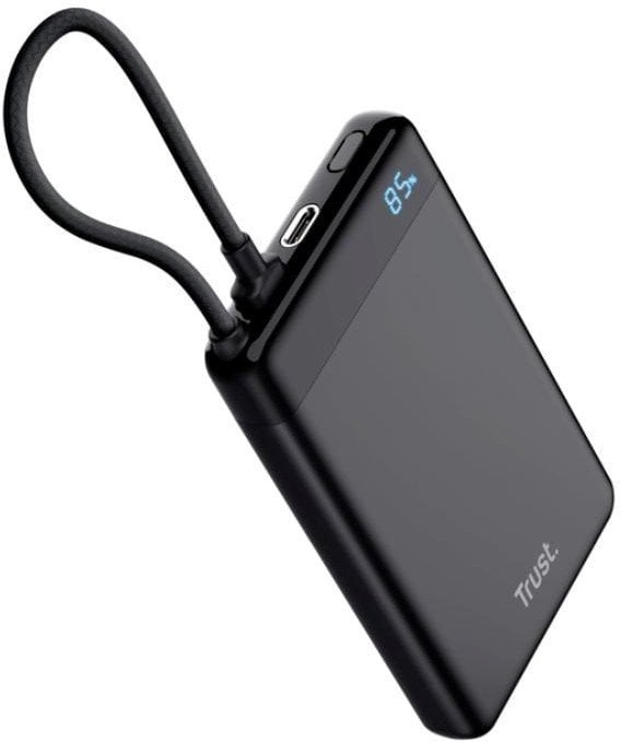 Trust TRUST Powerbanka Fiera, 10000 mAh, S kabelem, 2x USB-C, černá