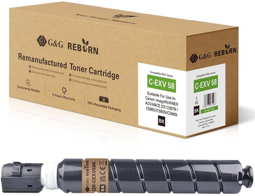 G&G Reborn-Toner kompatybilny z Canon C-EXV58 (3763C002) BK