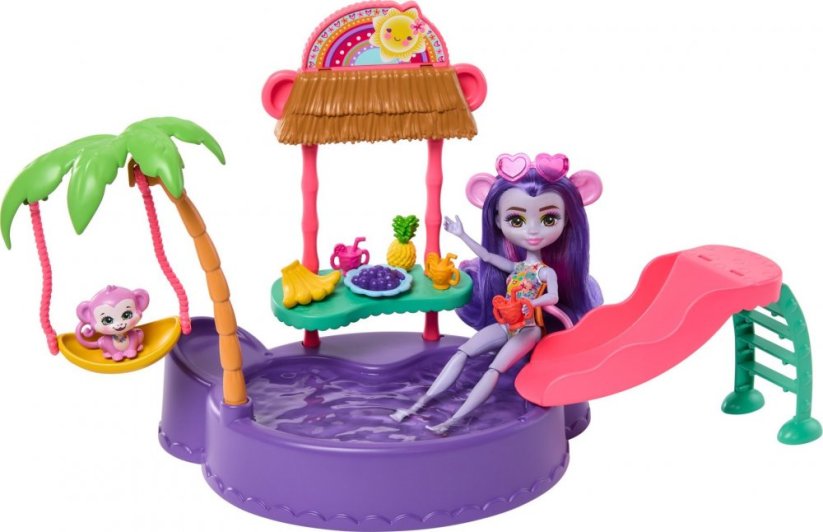 Mattel Sada Enchantimals Tropikalny Bazén + Bábika Małpka