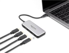 Delock USB 10 Gbps USB Type-C Hub with 4 x USB Type-C, USB hub (grey)