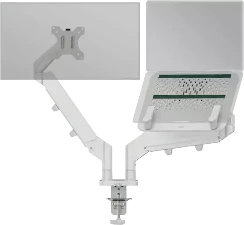 Leitz Leitz Ergo pladsbesparende dual monitor arm & Notebook arm Grå