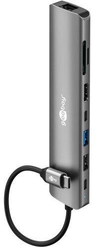 Goobay Slim 8-portowy koncentrator USB z HDMI™ i RJ45, 5 Gbit/s