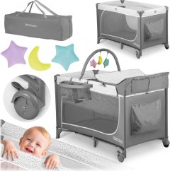 Ricokids Postieľka Turistické 125x65x78cm RK-241 sivé