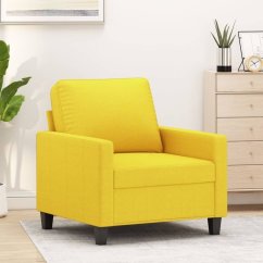 vidaXL vidaXL Fotel, jasnoŽltý, 60 cm, obity tkaniną