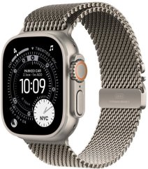 Apple Watch Ultra 3 GPS + Cellular 49mm Natural Titanium / Titanium Milanese Loop M Sivý  (MEWY4QP/A)