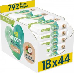 Pampers Utierky nawilżane Harmonie Coco 0% plastiku 18x44 ks