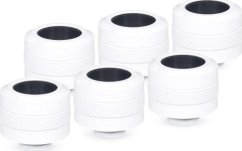 Alphacool Eiszapfen Pro Anschluss 16mm Hardtube Fitting G1/4, 6-Pack - weiß