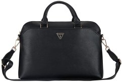 Guess Bag Guess Grained Zipper Pocket Triangle Logo 15" black