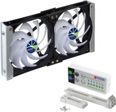 Titan TTC-SC20(B)+ Dual Fridge Fan 120x25mm IP55, Timer Mode, with Integrated Rectifier