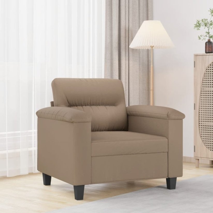 vidaXL Fotel, farba cappuccino, 60 cm, obity sztuczną skórą Lumarko!