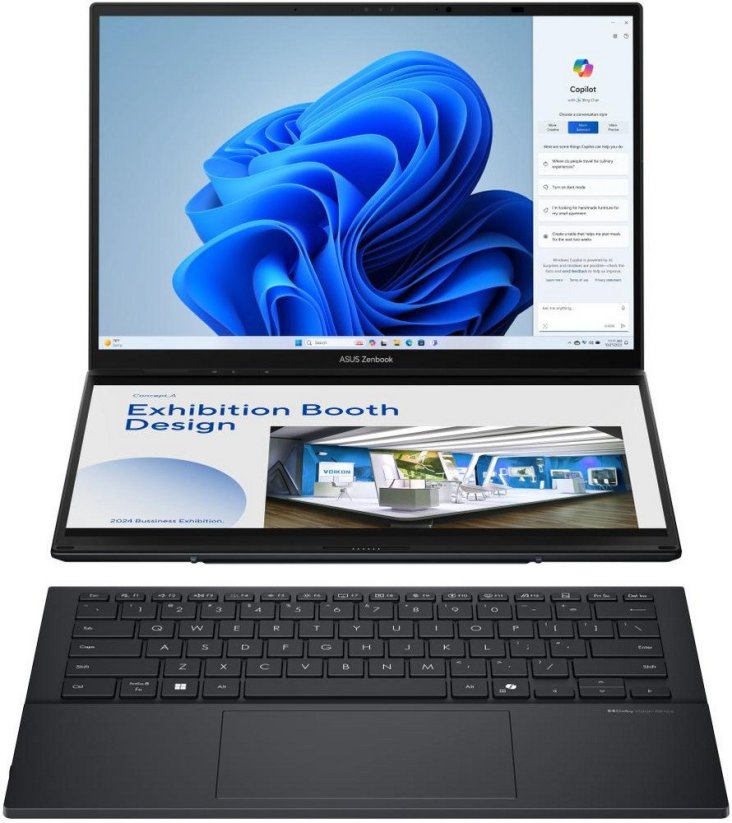 Asus Notebook ASUS ZenBook Series DUO UX8406CA-PZ009W CPU Core Ultra U9-285H 2900 MHz 14" Touchscreen 2880x1800 RAM 32GB LPDDR5x SSD 2TB Intel Arc Graphics Integrated ENG Windows 11 Home Grey 1.65 kg 90NB14X1-M00820