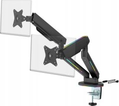 Deltaco Monitorhalt. m. Federung f. 2 Mon. RGB schwarz