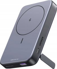 Ugreen Powerbank magnetický 10000mAh Ugreen PB206, USB + USB-C, 20W z funkcją podstawki (Čierny)